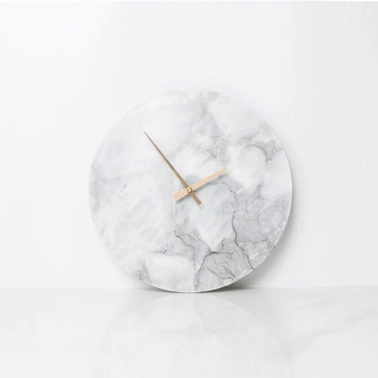 White Abstract Alcoholic Ink Wall Clock For Home Decor