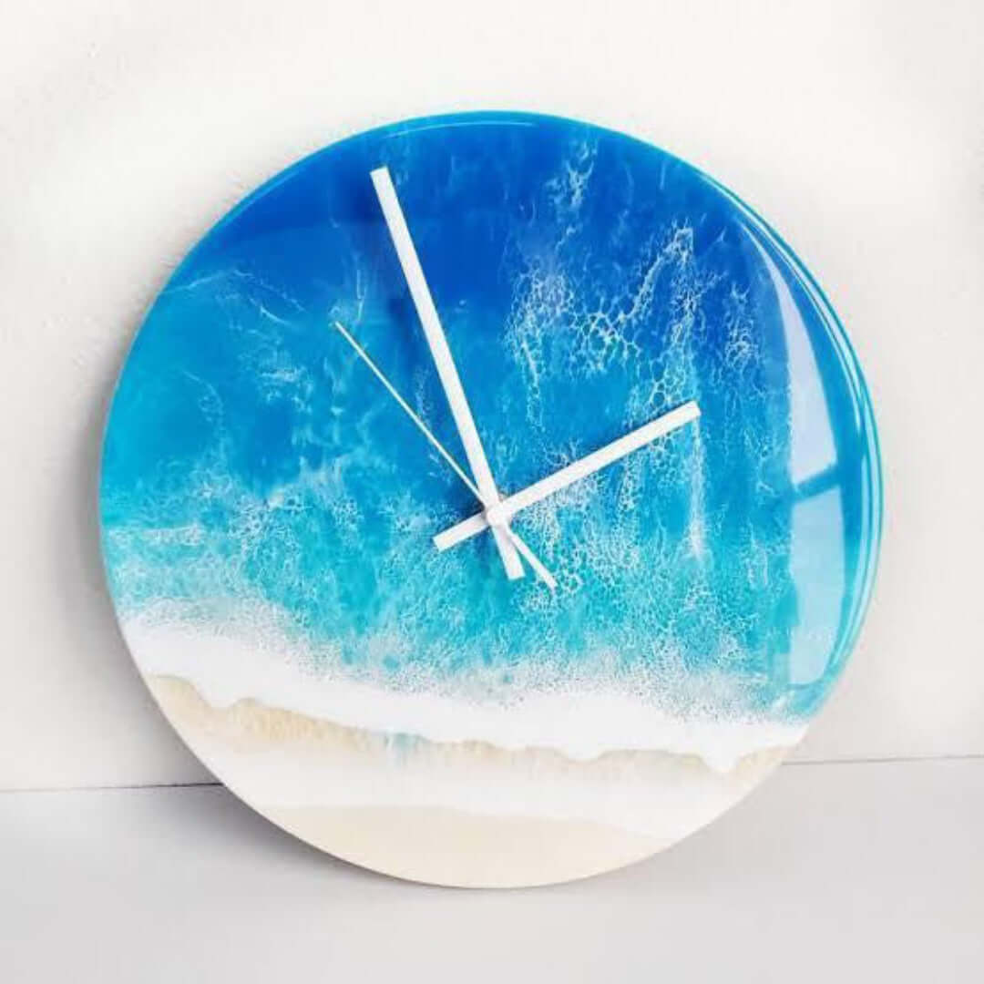 Beach Theme Abstract Epoxy Resin Wall Clock For Home Decor - Art Me Up by Kinmil