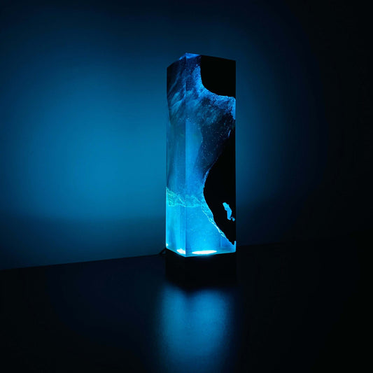 Ocean Deep Blue resin art Night Lamp for Home Decor