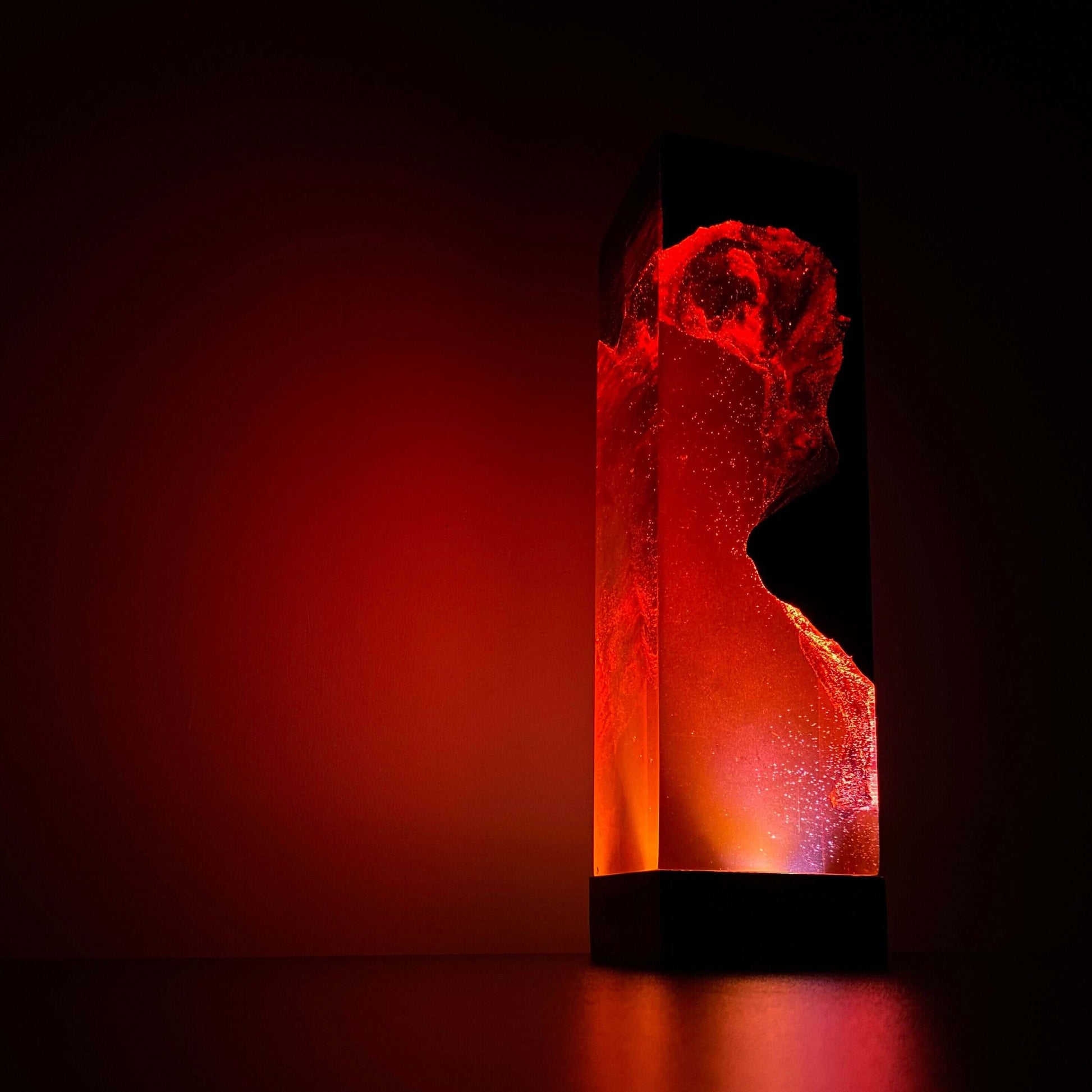 Ocean Deep Red resin art Night Lamp for Home Decor