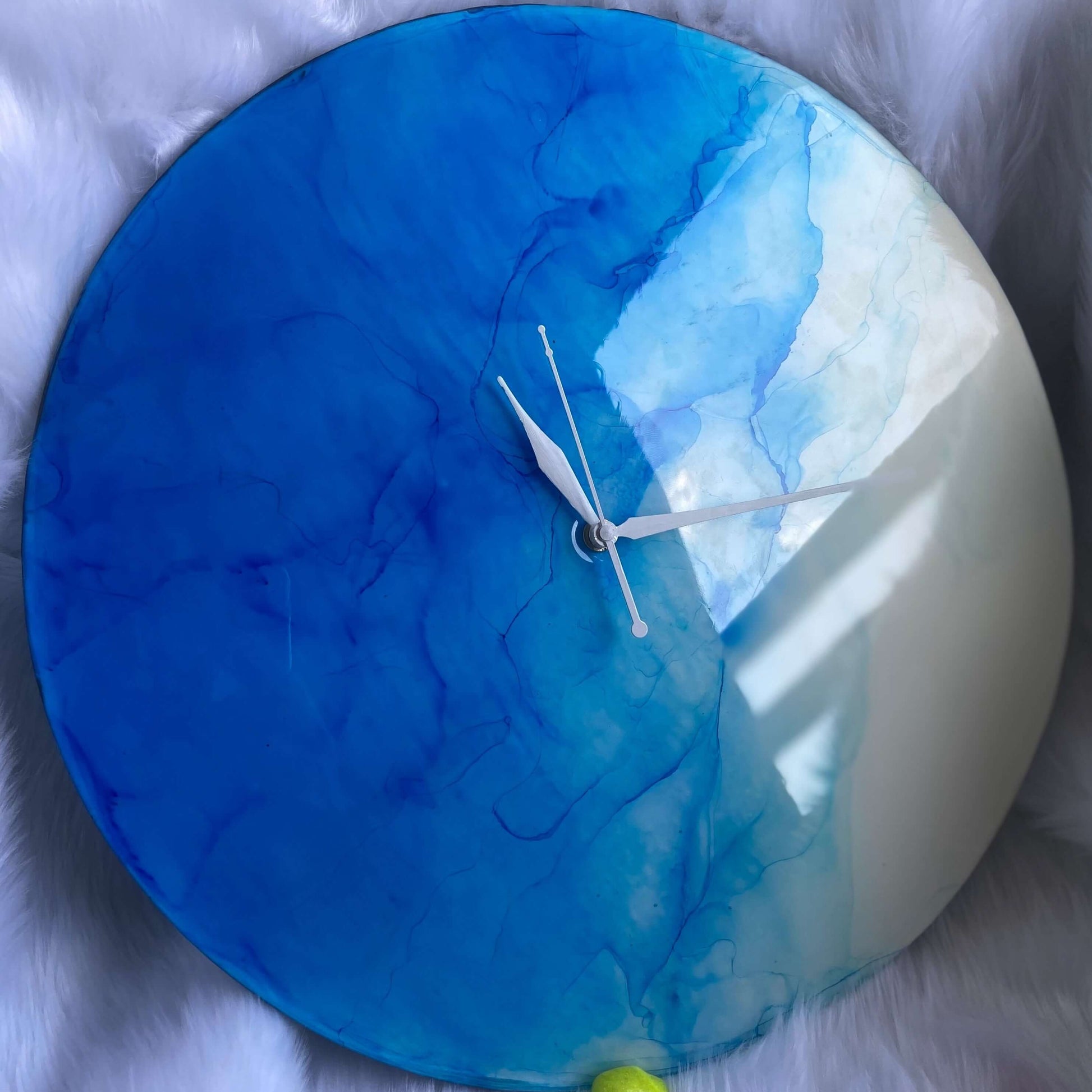 Blue Abstract Epoxy Resin Wall Clock For Home Decor